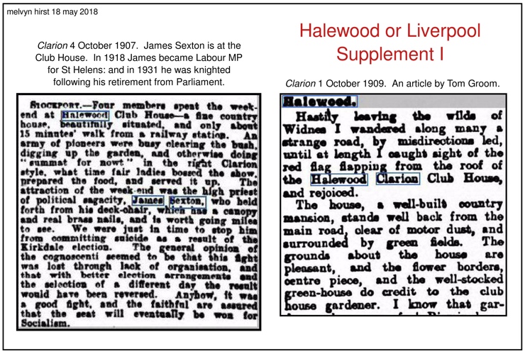 Halewood or Liverpool Supplement