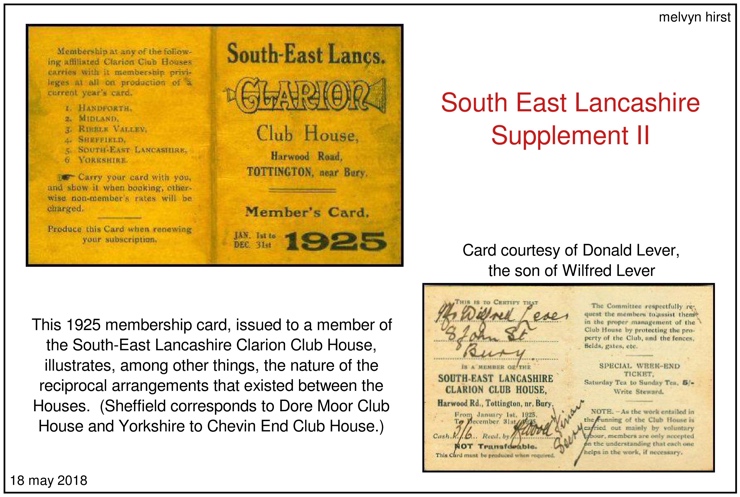 South East Lancashire Clarion Clubhouse Supplement II